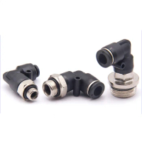 Black PL-G Thread Pneumatic Quick Connector Male Thread G1/4" 1/8" 3/8" 1/2" PU Gas Pipe 4 6 8 10 12mm With Sealing Ring