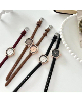 Collia Jam Tangan Wanita Barsh Fashion Tali Kulit Kotak Jam Analog Kecil Gaya Korea