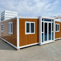 Easy Folding 40 Ft 20 Ft Prefab Container Expandable House Light Steel Folding Prefabricated Home Villa 2 Bedroom with Bathroom