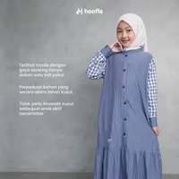 Gamis anak perempuan Anaya Kancing Lembut Muslim Nyaman - Hoofla Branded XXL Denim Blue
