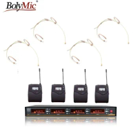 Bolymic 4 channels wireless microphone karaoke UHF Wireless Headset Microphone