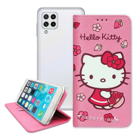 三麗鷗授權 Hello Kitty 三星 Samsung Galaxy M32 櫻花吊繩款彩繪側掀皮套