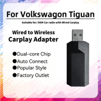 New Mini Smart AI Box for VW Volkswagon Tiguan Apple Carplay Adapter Plug and Play USB Dongle Car OEM Wired Car Play To Wireless