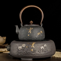 日本鑄鐵無涂層手工煮水養生鑄鐵壺茶壺家用茶具電陶爐煮茶爐套裝