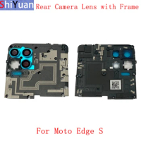 Rear Back Camera Lens Glass with Frame Holder For Motorola Moto Edge S Replacement Repair Spare Parts