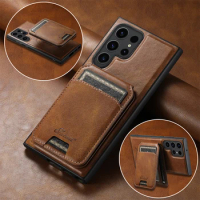 SUTENI Magnetic Card Slot Leather Wallet Bags Phone Cases For Samsung Galaxy S22 S23 S24 Note20 Ultra Plus Cover