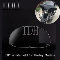 For Harley Sportster XL1200 883 Street Fat Bob Motorcycle Batwing Fairing Windscreen Windshield 10inch Clear Wind Deflector