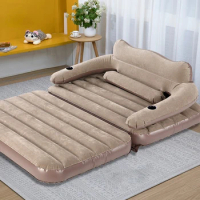 Household Inflatable Sofa Mattress Cartoon Cute Folding Portable Lazy Inflatable Bed Double Single Popular Cushion Bed