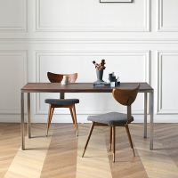 北歐全實木 餐桌 長方形現代簡約 飯桌黑鬍桃木 餐廳桌子