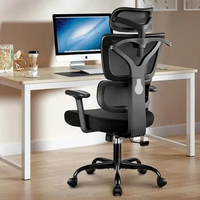 Office Chair Ergonomic Desk Chair, High Back Gaming Chair, Support Breathable Mesh Computer Chair Adjustable Armrests (Black)