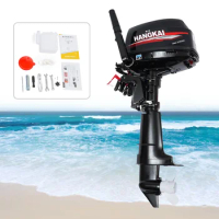 Outboard Machine 6HP Short Shaft Petrol Engine 2 Stroke Motor Fishing Boat Engine Water Cooling CDI System