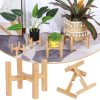Trays Plant Wooden Rack Indoor Outdoor Wood Flowerpot Holder Flower Pot Base Bonsai Display Stand Floor-Standing