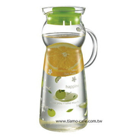金時代書香咖啡 CafeDe TIAMO 玻璃水壺把手款 950ml 綠色蘋果 (綠) SGS檢測合格  HG2290G