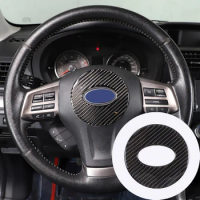 For Subaru Forester 2013-2018 Soft Carbon Fiber Car Steering Wheel Logo Sticker Auto Interior Access