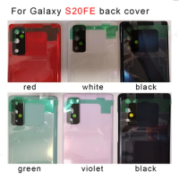 For Samsung Galaxy S20 FE 4G Battery Back Cover Door Housing Camera Glass Lens Frame Replacement Repair Parts S20FE 5G Plastic