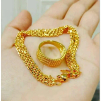 GELANG TIKAR FREE CINCIN TITANIUM GOLD GELANG WANITA DEWASA MODEL EMAS ANTI LUNTUR