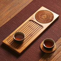 日式干泡臺茶具小茶盤竹制長方形奉托盤實木家用簡約迷你茶臺茶海