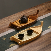 竹制品竹制茶盤干果盤日式家用船型水果盤茶臺酒店刺身擺盤干泡盤