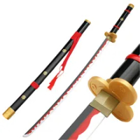 Mới Nhất Cosplay Roronoa Zoro Enma 2nd Kitetsu Sauron Đen/Trắng Yama Quỷ Vũ Khí Gỗ Thanh Kiếm Chống Đỡ 104Cm