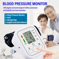 Upper Arm Blood Pressure Test Kit Cuff BP Monitor BP Automatic Pressure Tonometer Tensiometer Heart 