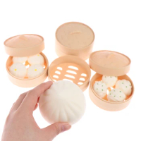 1Set Simulation Steamed Buns Squeeze Toys Slow Rising Stress Relief Squishy Toys Antistress Ball Dumpling Model