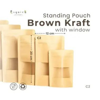 Eco Pack Clear Window Kraft Standing Pouch Ziplock Bag / 50 PCS C2