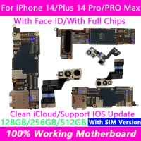 A+ For iPhone 14/14Pro/14Pro Max Motherboard with Face ID Unlocked Logic Board Cleaned iCloud Mainboard For iphone14 Plus