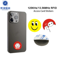 Stickable 10pcs 125Khz TK4100/5200 13.56Mhz M1 1K S50/UID Ntag215 Access Control Card Phone Stickers Anti-magnetic RFID Key Tags