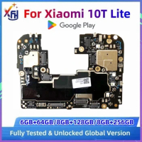Mainboard for Xiaomi Mi 10T Lite 5G, Unlocked Motherboard, Logic Board, Global Version, 128GB, 256GB, with Google Installed