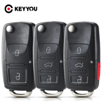 KEYYOU Folding Flip Car Remote Key Shell For Volkswagen Vw Jetta Golf Passat Beetle Skoda Seat Polo B5 2/3/4 Buttons Case