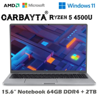 15.6 Inch AMD Ryzen 5 R5 4500U Gaming Laptops MAX Ram 64GB DDR4 Max Rom 3TB SSD Windows 10 11 Pro Blacklit Keyboard Computer