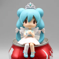 Hatsune Miku Anime Figure Q Version Bean Eye Sitting Posture Miku Doll Action Figure Car Mounted Pendant Desktop Collectible