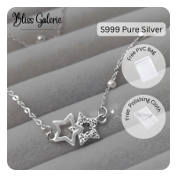 Bliss Galerie Gelang Hajat Cahaya Bintang Perak S999 - Rantai Berlapis, Kemasan Digilap, Zirkonia Ki