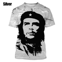T-shirt cetakan 3D fesyen bertema El Che Guevara dan Ernesto Guevara untuk lelaki, streetwear unisek