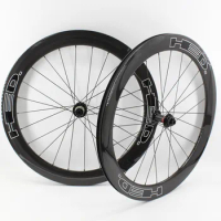 Brand New 700c Road Bike Full Carbon Fibre Bicycle Wheelset Tubular Clincher Tubeless Rims Thru Axle Disc Brake Hubs