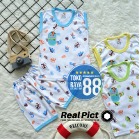 [SPY-RF137] TOKO RAYA 88, Setelan Baju Bayi 3 - 18 Bulan, RED FOREST OKT Dino Monstera DP, Kaos Piya