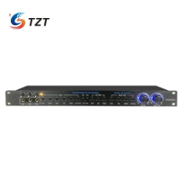 TZT Professional DSP Stage Audio Processor High Performance Preamplifier Effector Dual Digital Reverberation