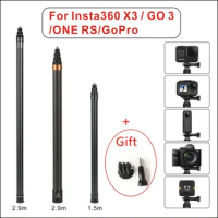 Suitable for insta360 x4/GO3 extra-long carbon fiber selfie stick, GoPro action camera extension stick action camera selfie stic