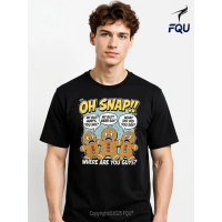FQU Gingerbread Man Cookie Oh Snap Christmas Funny T-shirt Retro Beach for Halloween and Christmas M