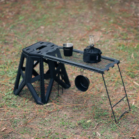 Outdoor Foldable Table Side Hanging Table Portable Barbecue Table for Hiking BBQ