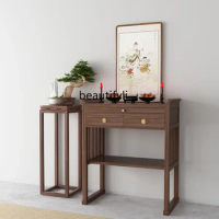 Solid Wood Altar Incense Burner Table Household Buddha Shrine Chinese Style Desk Living Room Prayer Altar Table Buddhist Table