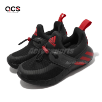 Adidas 慢跑鞋 RapidaZen C 中童 童鞋 黑 紅 抽繩鞋帶 透氣 運動鞋 襪套式 反光 GV8004