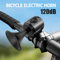 120db Bicycle Horn Electric Bike Bell Warning Loud Sound Bike Horns Long Endurance Waterproof Bicycle Bell for Kids Scooters