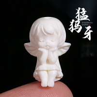 精工猛犸牙雕刻安妮公主背云隔珠吊掛墜星月金剛菩提手串DIY配飾