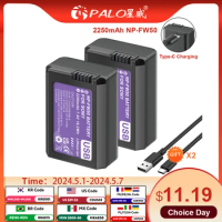 New Upgrade 2250mAh NP-FW50 NPFW50 Battery for Sony ZV-E10, Alpha A6400 A6000 A6300 A6500 A5100 A7 A7II A7RII A7SII A7S A7S2 A7R