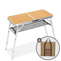 Portable Folding Camping Table, Height Adjustable, Lightweight Aluminum Tables, Nature Hike, Tourist Picnic Supplies