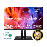 ViewSonic VP2756-2K 27型 WQHD IPS 專業螢幕 (HDMI/ sRGB/USB-C/喇叭/Pantone認證)