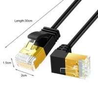 Network Cable 10Gbps High-speed Transmission 90 Degree Cat7 RJ45 Lan Ethernet Cable Lan Ethernet Cable Internet Access