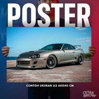 Poster Toyota Supra MK4 JZA80 Blue Bisa Cetak Custom Hiasan Dinding Kamar Cowo Otomotif JDM Legend A