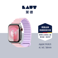 【LAUT 萊德】Apple Watch 38/40/41mm 撞色矽膠錶帶-粉